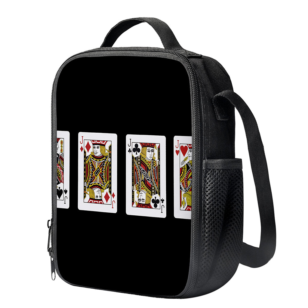 Four Jacks Playing Cards Print Crossbody Lunch Bag