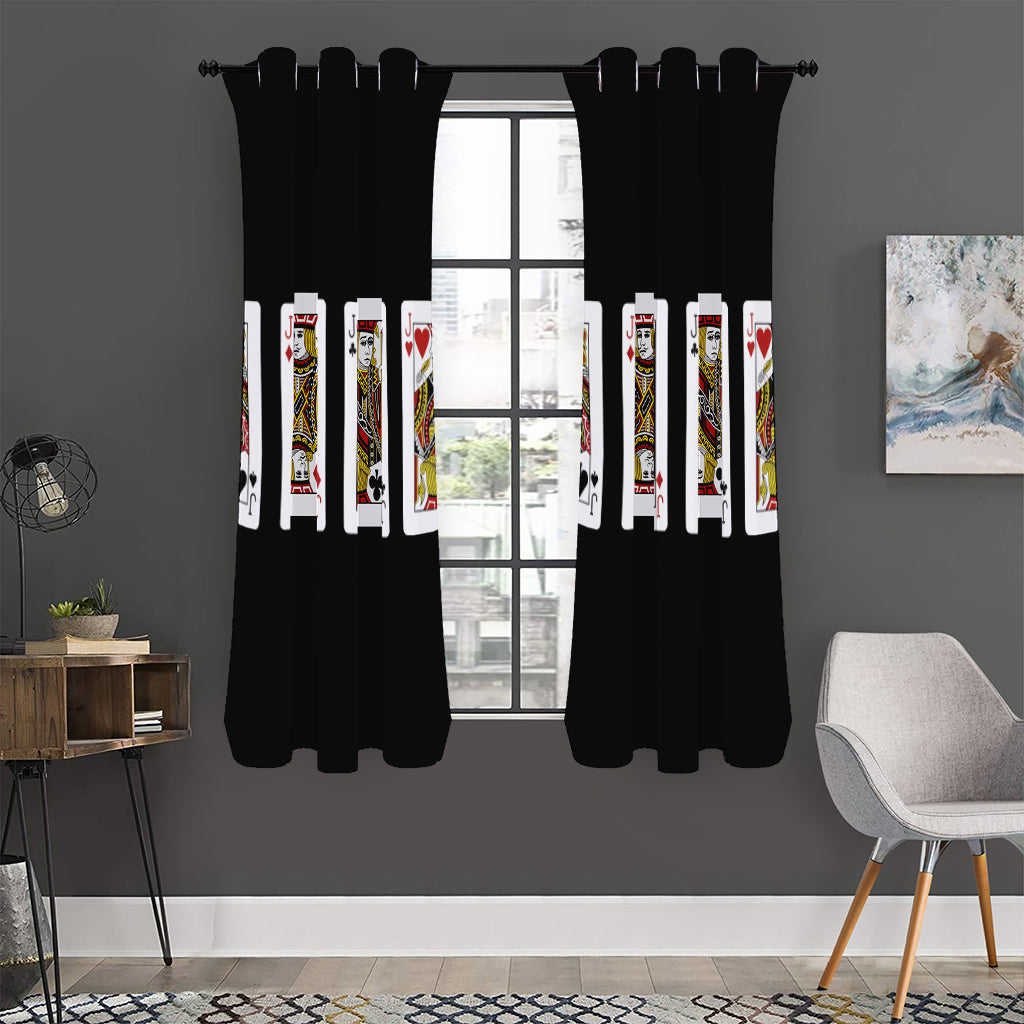 Four Jacks Playing Cards Print Curtain