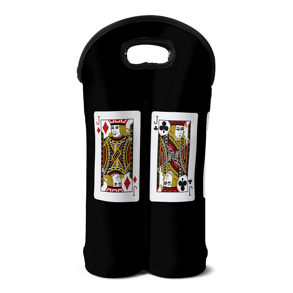 Four Jacks Playing Cards Print Double Neoprene Wine Tote