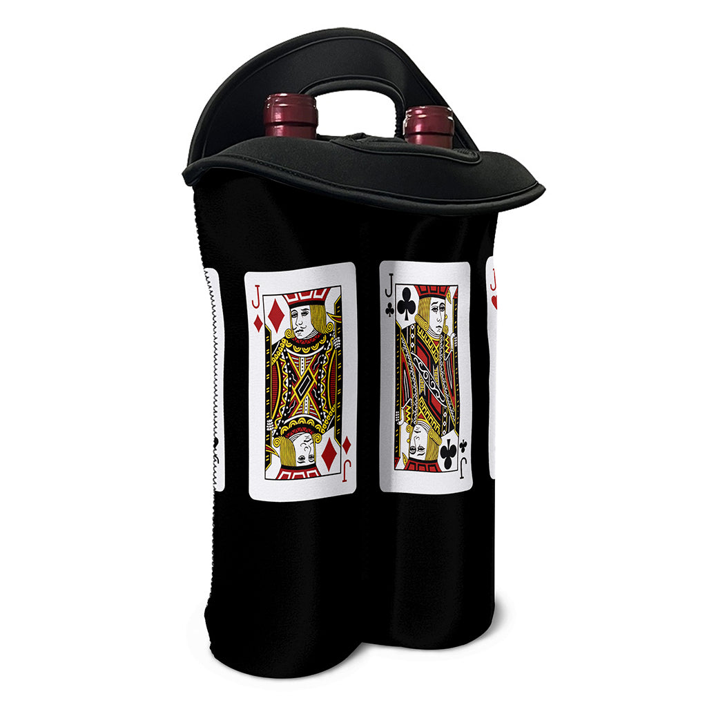 Four Jacks Playing Cards Print Double Neoprene Wine Tote