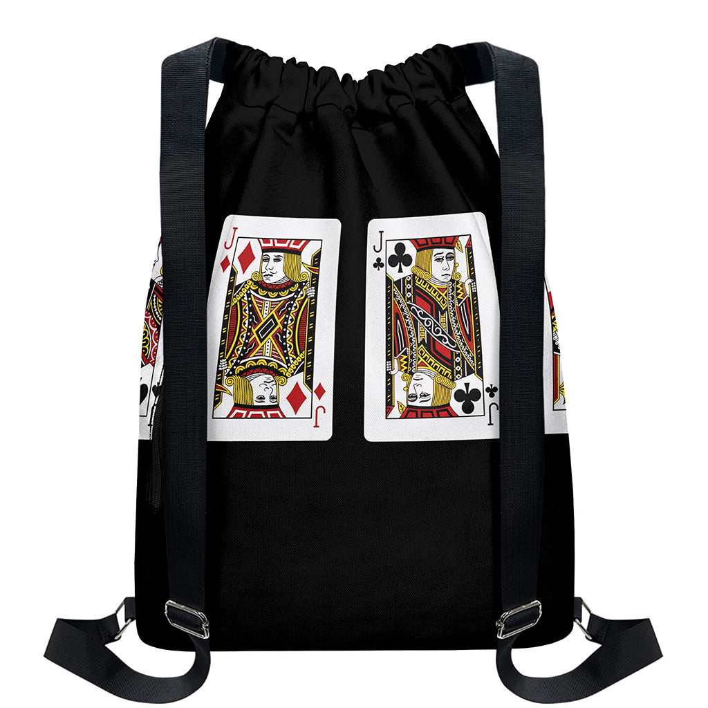 Four Jacks Playing Cards Print Drawstring Backpack