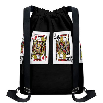 Four Jacks Playing Cards Print Drawstring Backpack