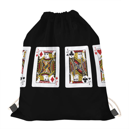Four Jacks Playing Cards Print Drawstring Bag