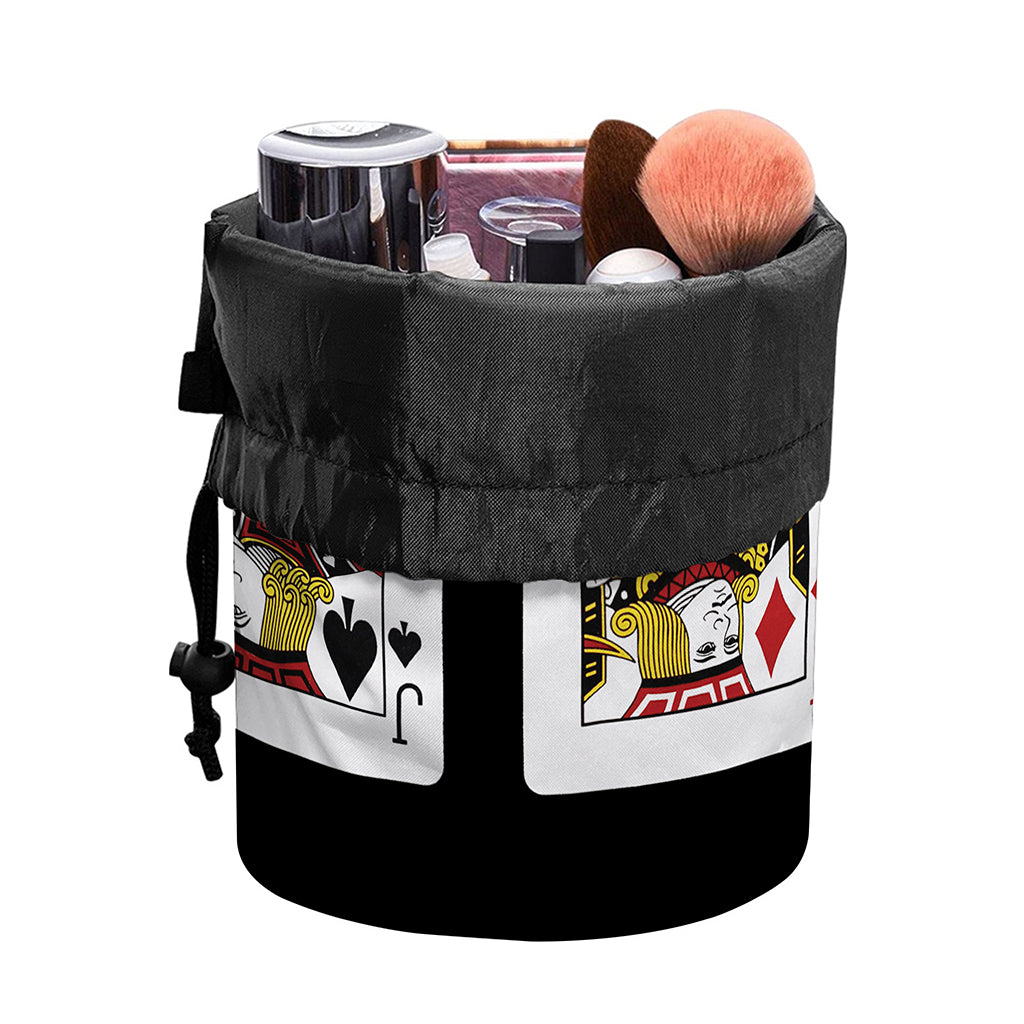 Four Jacks Playing Cards Print Drawstring Makeup Bag