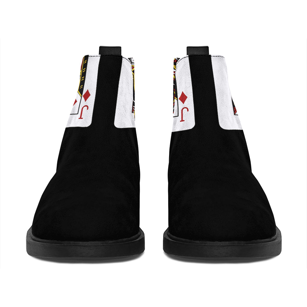 Four Jacks Playing Cards Print Flat Ankle Boots