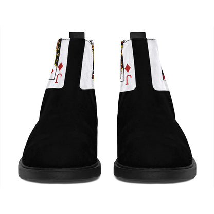 Four Jacks Playing Cards Print Flat Ankle Boots