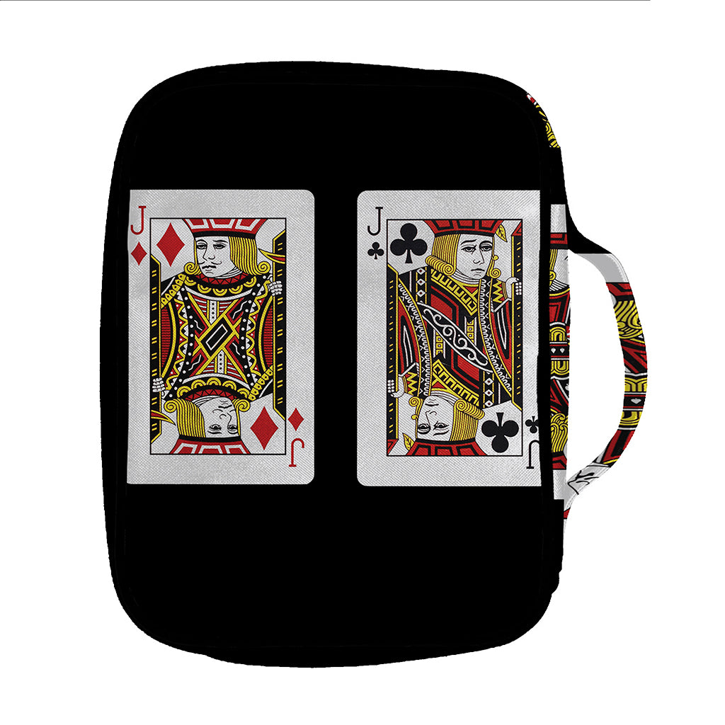 Four Jacks Playing Cards Print Front Pocket Bible Bag