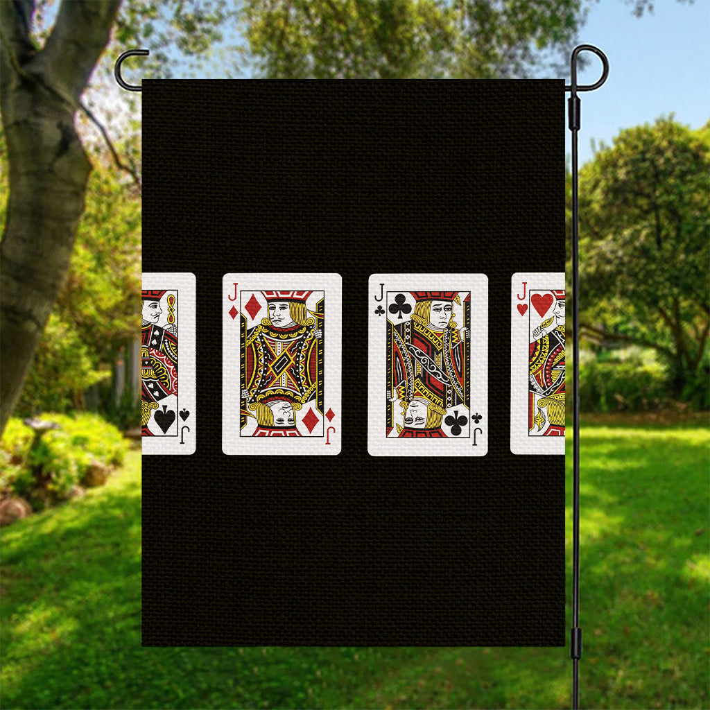 Four Jacks Playing Cards Print Garden Flag