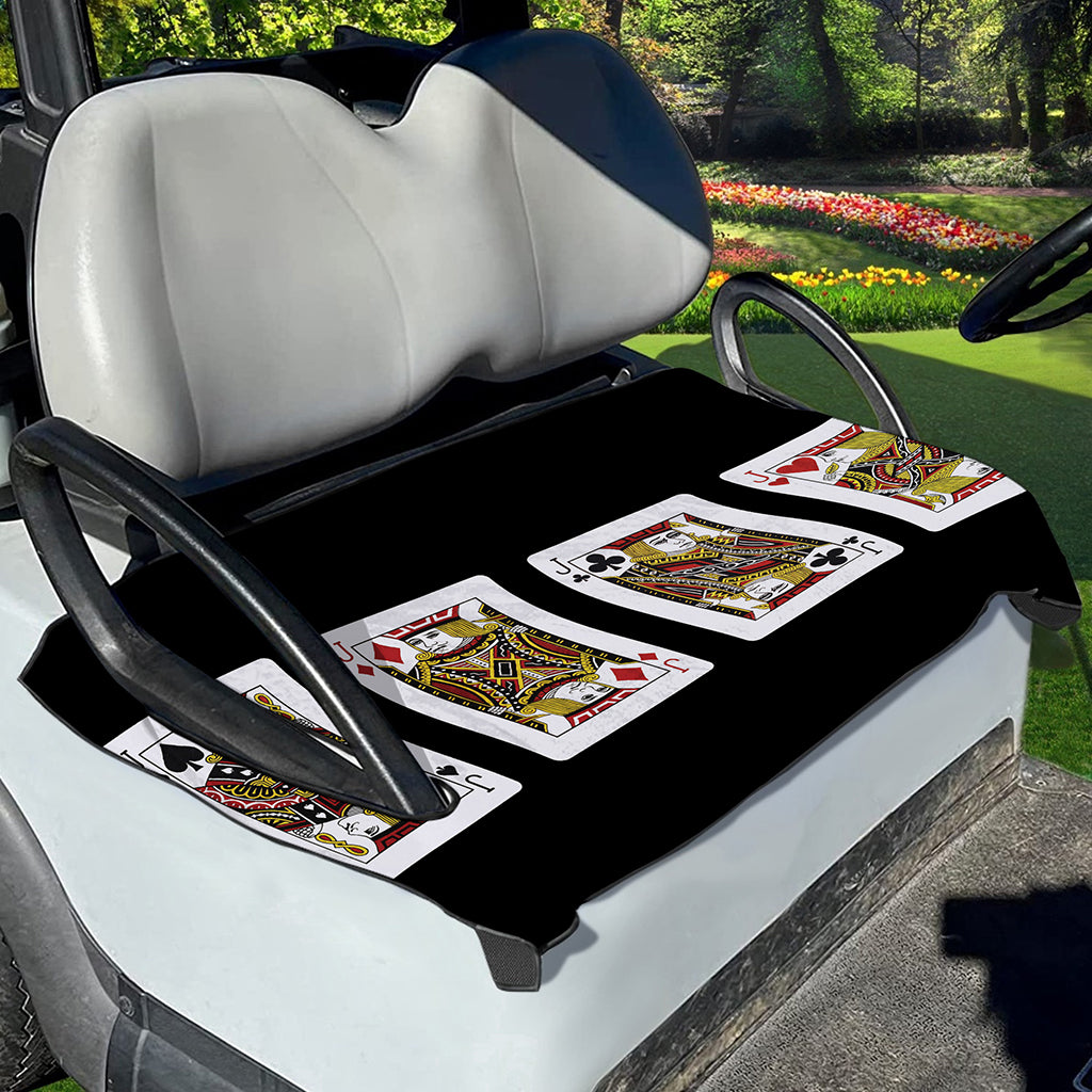 Four Jacks Playing Cards Print Golf Cart Seat Cover