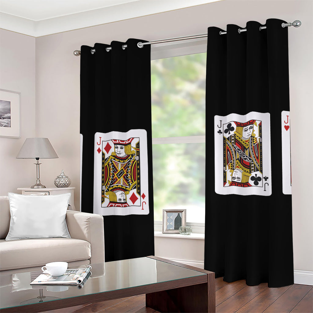 Four Jacks Playing Cards Print Grommet Curtains