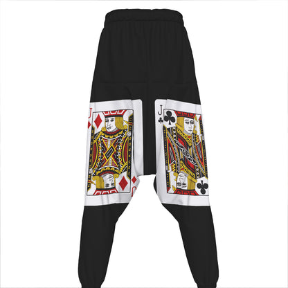 Four Jacks Playing Cards Print Hammer Pants