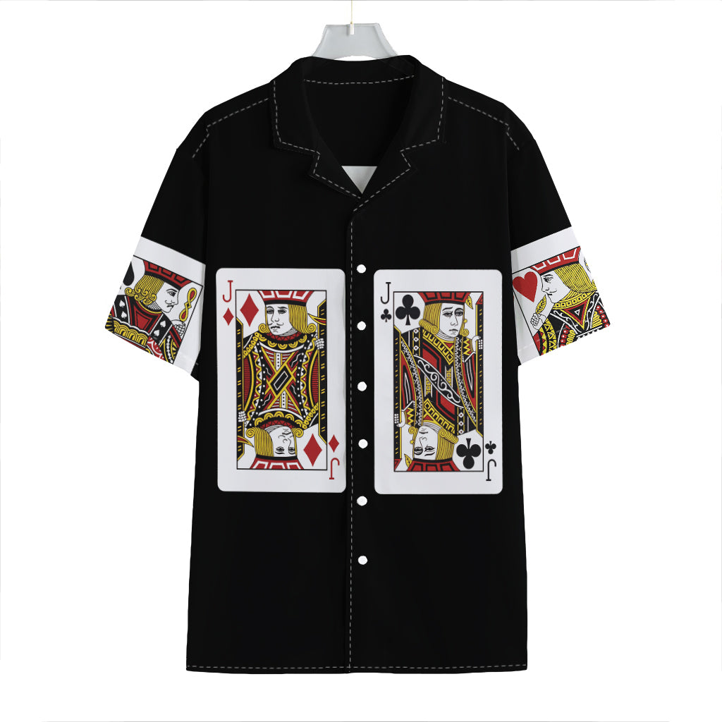 Four Jacks Playing Cards Print Hawaiian Shirt