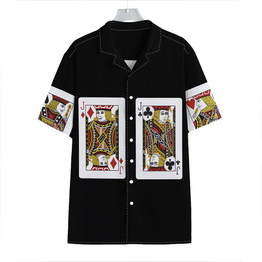 Four Jacks Playing Cards Print Hawaiian Shirt