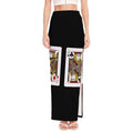 Four Jacks Playing Cards Print High Slit Maxi Skirt