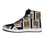 Four Jacks Playing Cards Print High Top Leather Sneakers