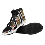 Four Jacks Playing Cards Print High Top Leather Sneakers