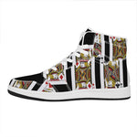 Four Jacks Playing Cards Print High Top Leather Sneakers