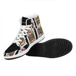 Four Jacks Playing Cards Print High Top Leather Sneakers