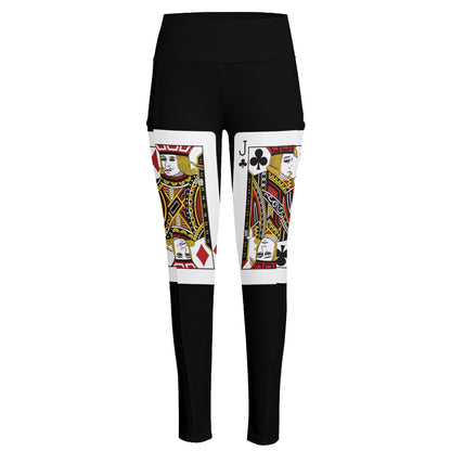 Four Jacks Playing Cards Print High-Waisted Pocket Leggings