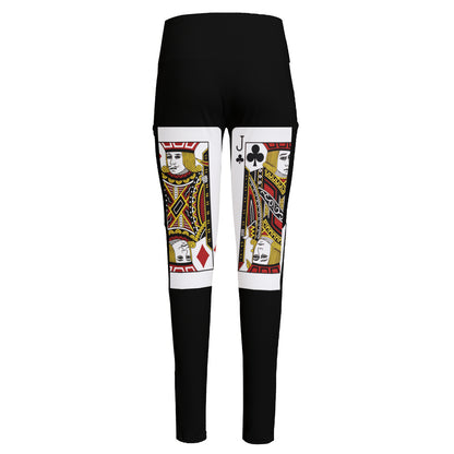 Four Jacks Playing Cards Print High-Waisted Pocket Leggings