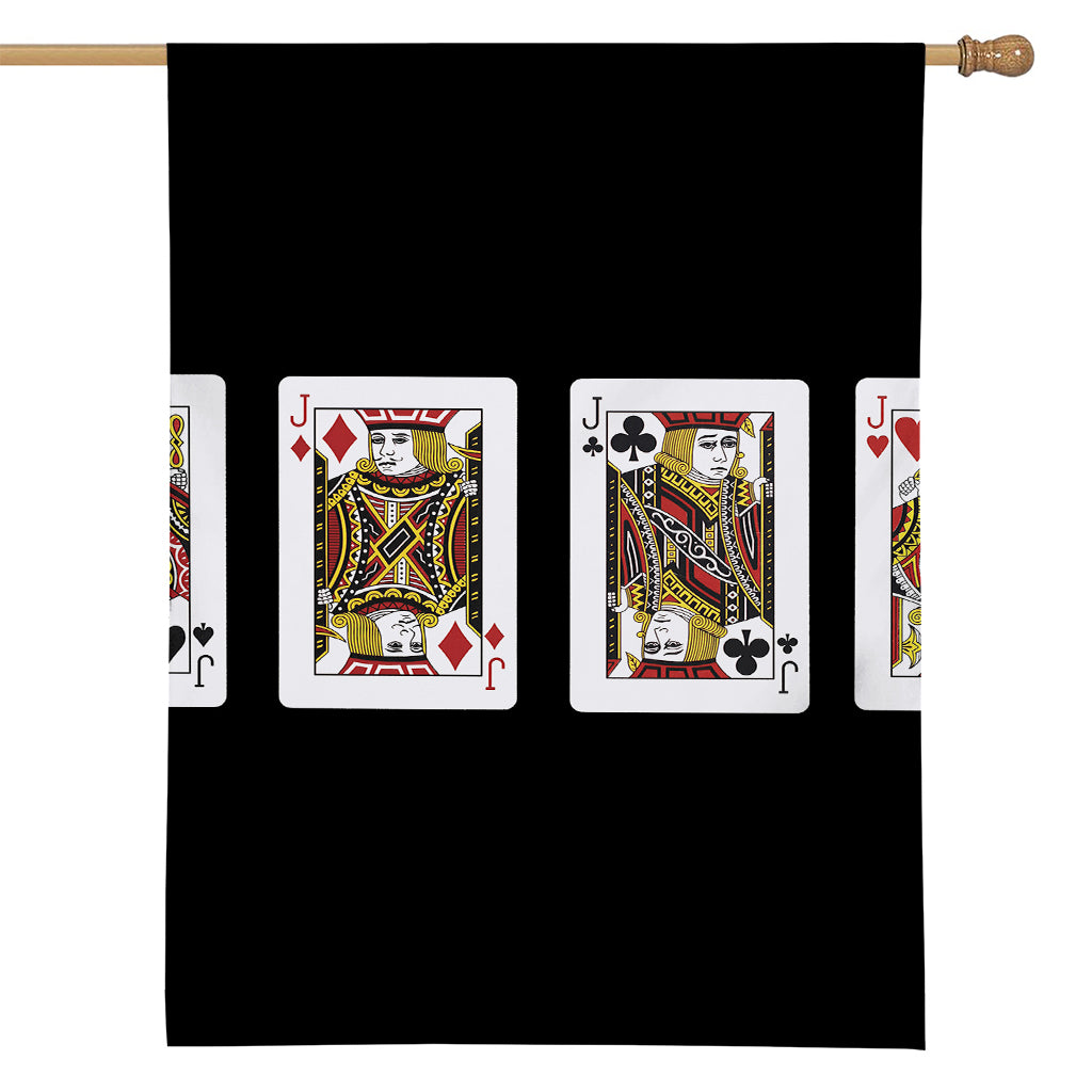 Four Jacks Playing Cards Print House Flag