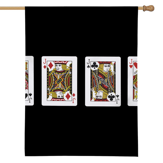 Four Jacks Playing Cards Print House Flag