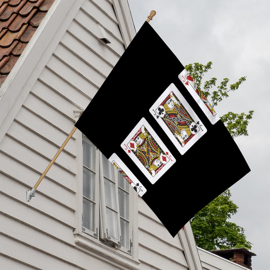 Four Jacks Playing Cards Print House Flag