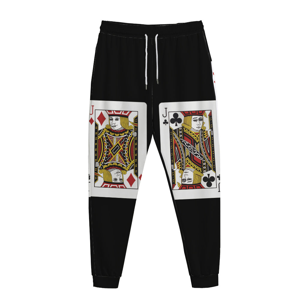 Four Jacks Playing Cards Print Jogger Pants