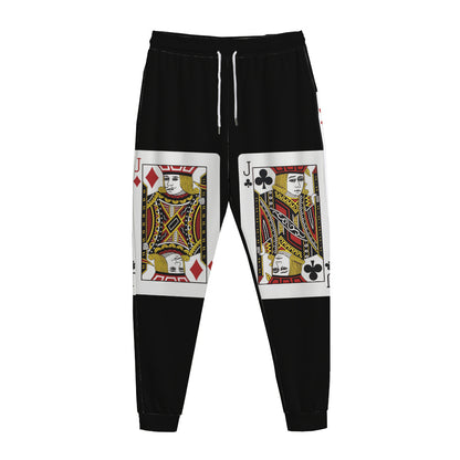 Four Jacks Playing Cards Print Jogger Pants
