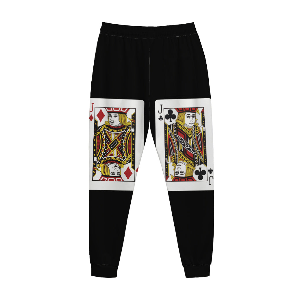 Four Jacks Playing Cards Print Jogger Pants