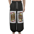 Four Jacks Playing Cards Print Lantern Pants
