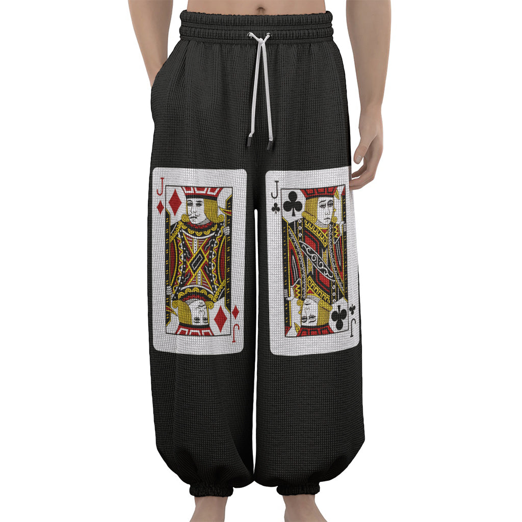 Four Jacks Playing Cards Print Lantern Pants