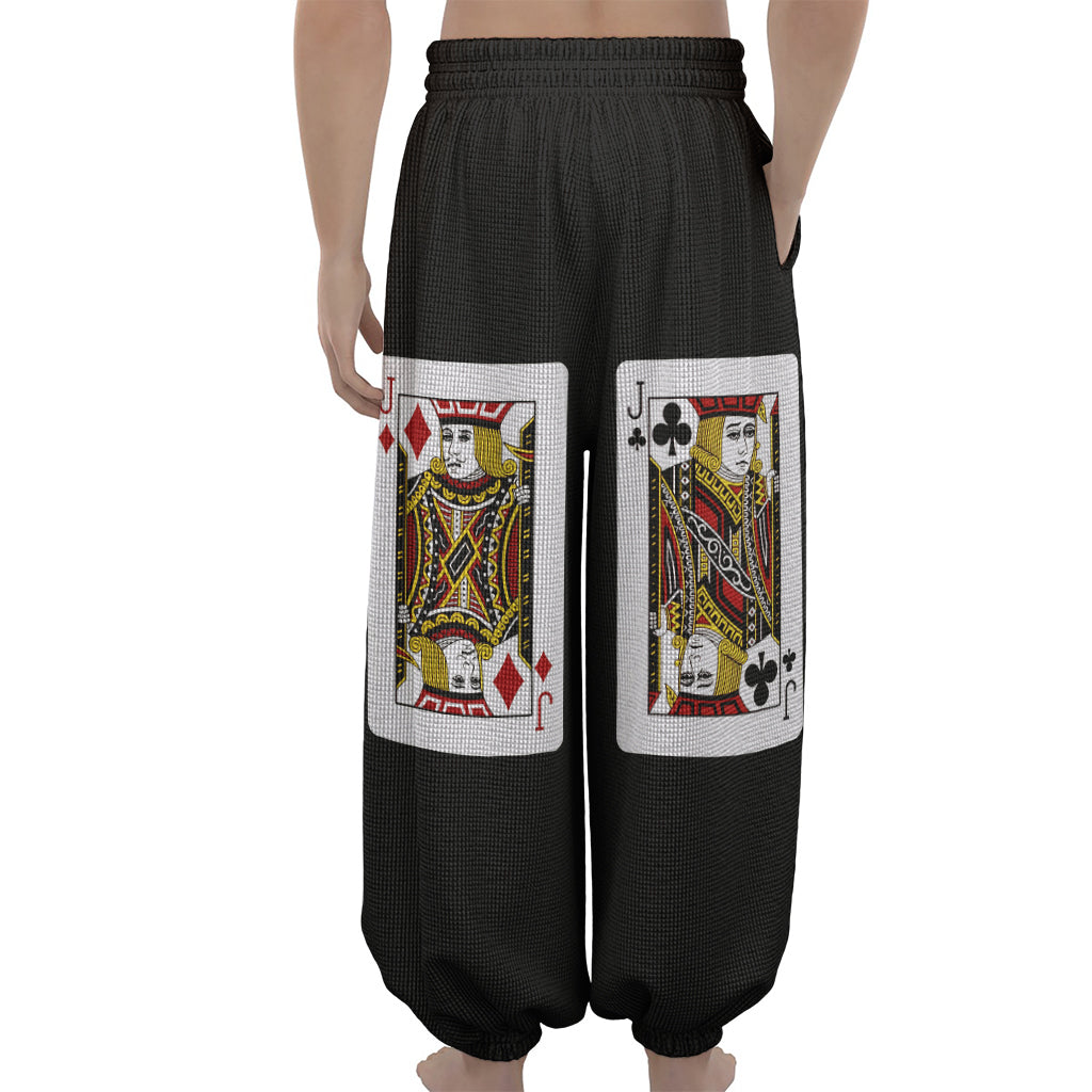 Four Jacks Playing Cards Print Lantern Pants