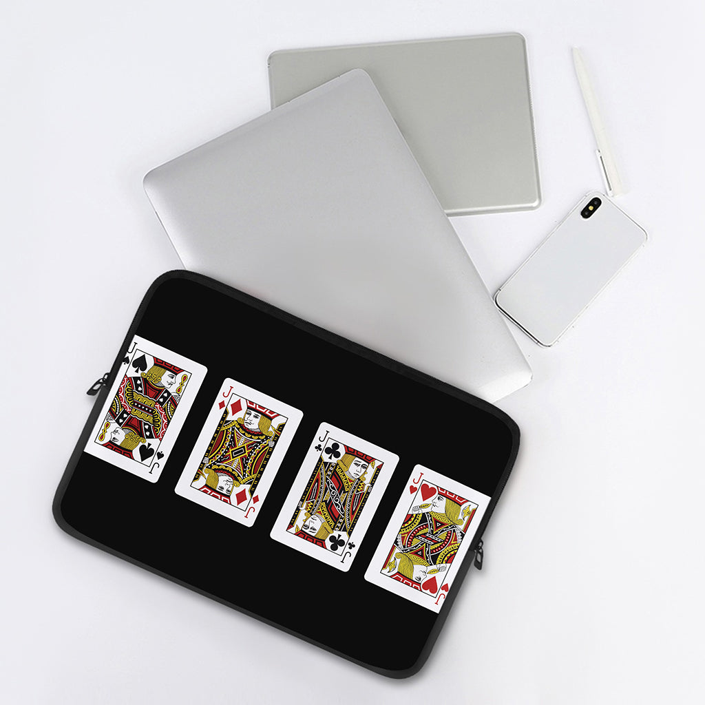 Four Jacks Playing Cards Print Laptop Sleeve