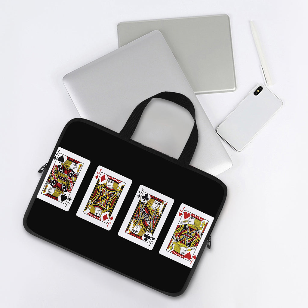 Four Jacks Playing Cards Print Laptop Sleeve With Handle