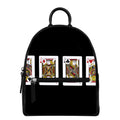 Four Jacks Playing Cards Print Leather Backpack