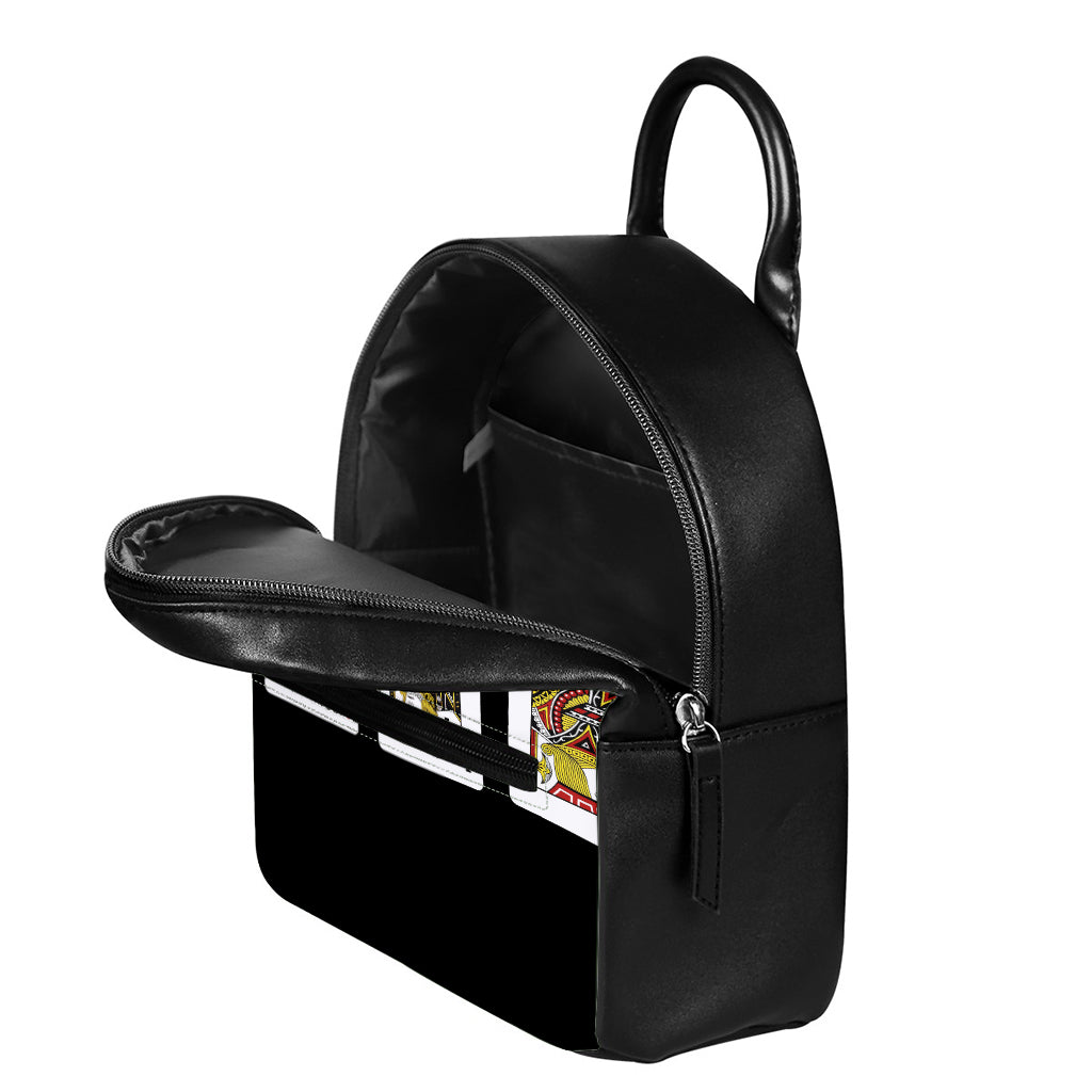 Four Jacks Playing Cards Print Leather Backpack