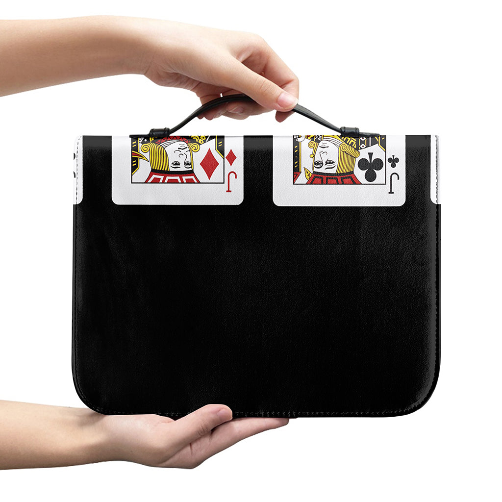 Four Jacks Playing Cards Print Leather Bible Cover