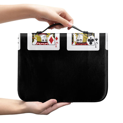 Four Jacks Playing Cards Print Leather Bible Cover