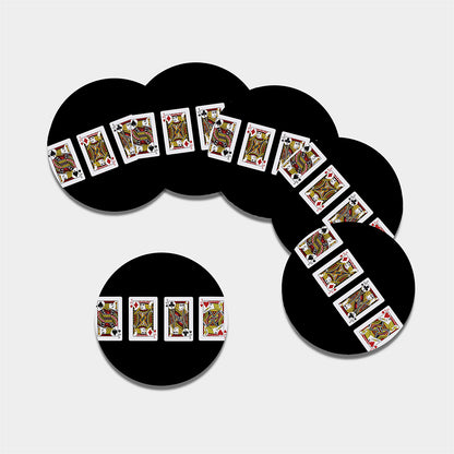 Four Jacks Playing Cards Print Leather Coaster Set