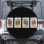 Four Jacks Playing Cards Print Leather Spare Tire Cover