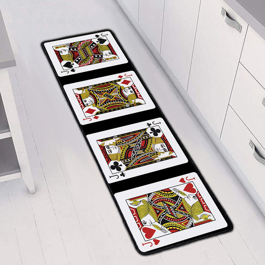 Four Jacks Playing Cards Print Long Kitchen Mat