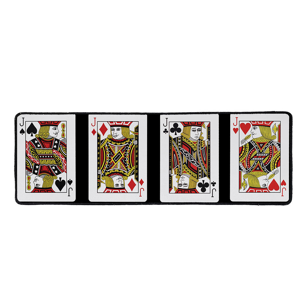 Four Jacks Playing Cards Print Long Kitchen Mat
