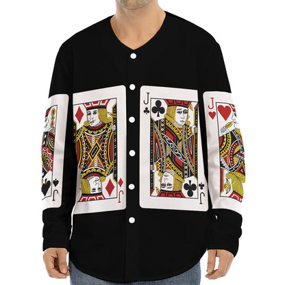 Four Jacks Playing Cards Print Long Sleeve Baseball Jersey