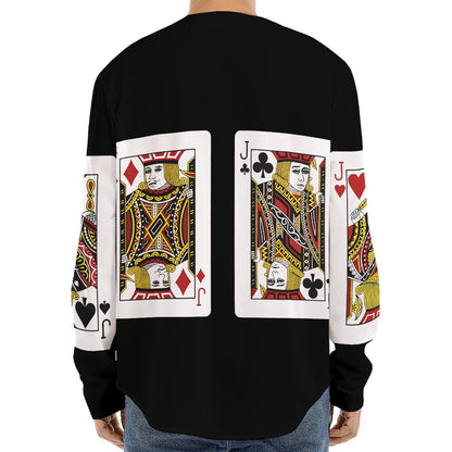Four Jacks Playing Cards Print Long Sleeve Baseball Jersey