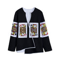 Four Jacks Playing Cards Print Long Sleeve Short Coat