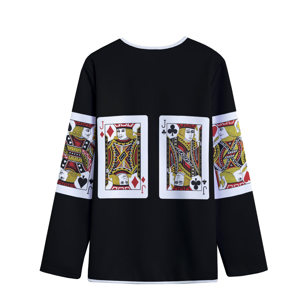 Four Jacks Playing Cards Print Long Sleeve Short Coat
