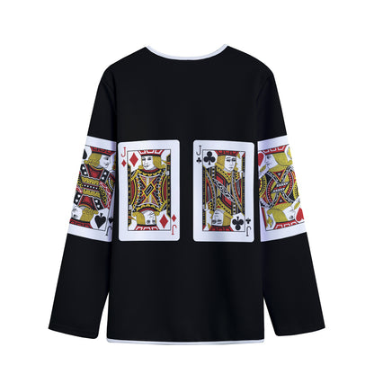 Four Jacks Playing Cards Print Long Sleeve Short Coat