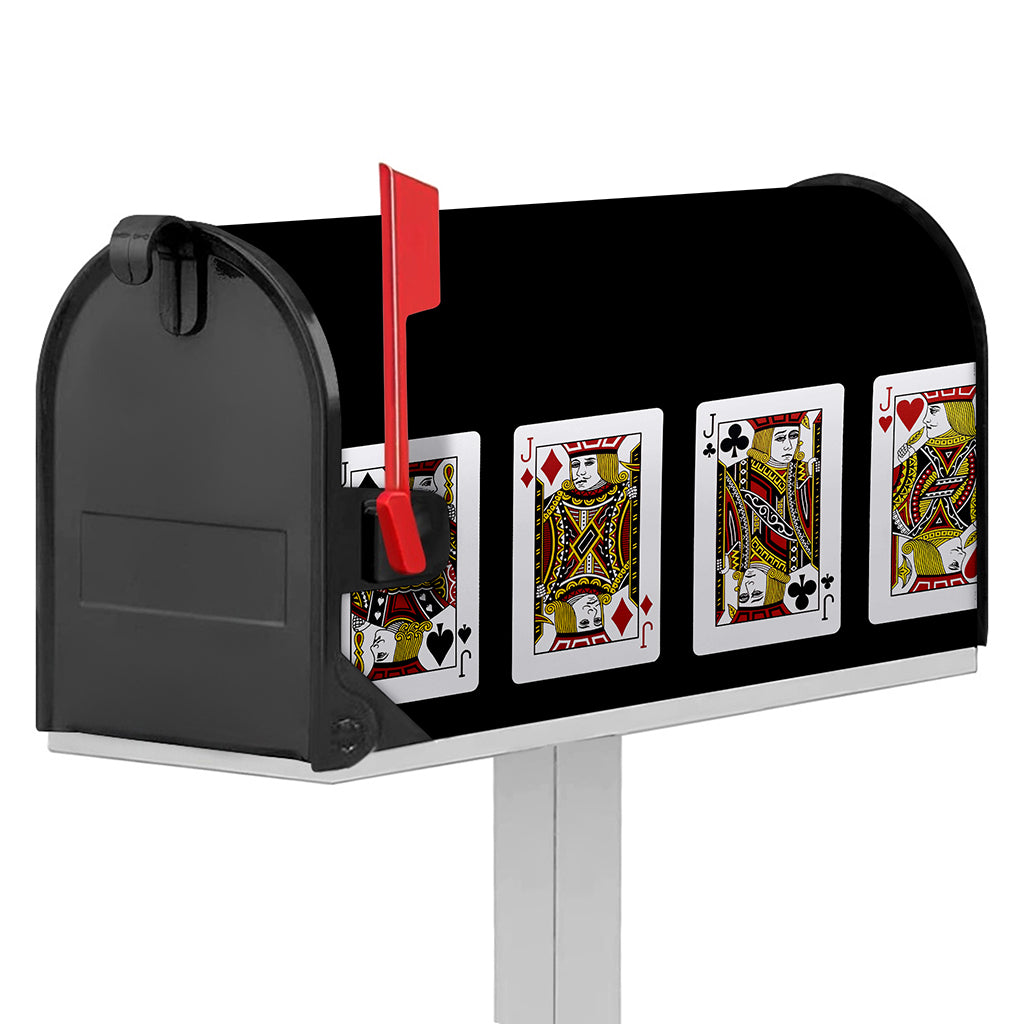 Four Jacks Playing Cards Print Mailbox Cover