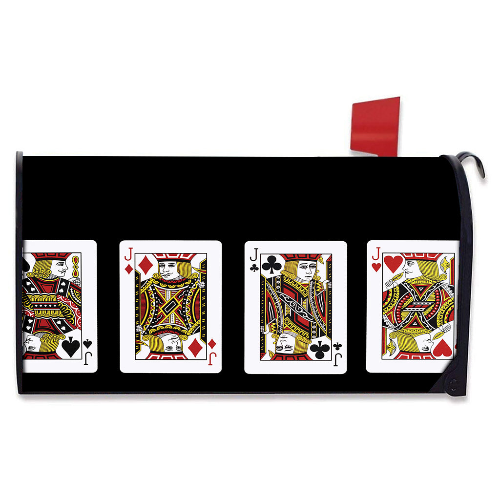 Four Jacks Playing Cards Print Mailbox Cover
